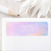 Pastel Rainbow Glitter Return-label Etiket (Insitu)