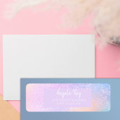 Pastel Rainbow Glitter Return-label Etiket