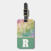 Pastel Rainbow Gold Agate Kind Kleurblok Bagagelabel (Voorkant verticaal)