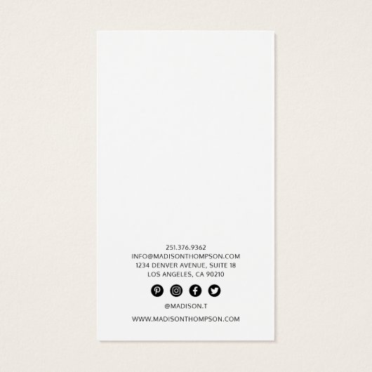 Pastel Rainbow Gold Jewelry Earring Display Visitekaartje (Achterkant)