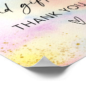 Pastel Rainbow Gold Kaarten en geschenken Verjaard Poster (Hoek)