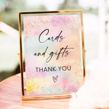 Pastel Rainbow Gold Kaarten en geschenken Verjaard
