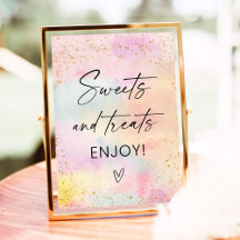 Pastel Rainbow Gold Sweet Treats Verjaardagsbord