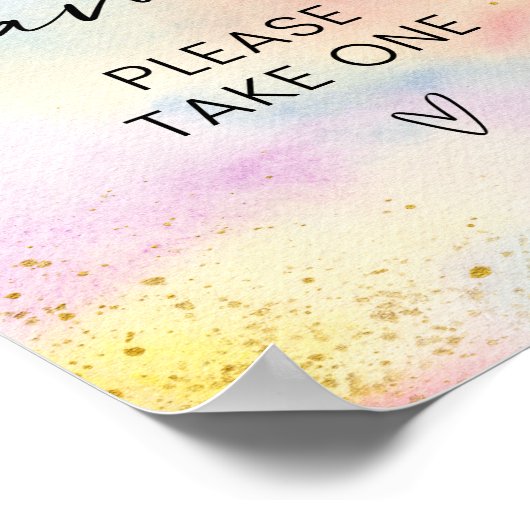 Pastel Rainbow Gold Verjaardag Favorieten Teken Poster (Hoek)