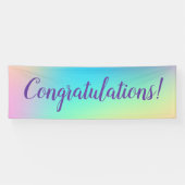 Pastel Rainbow Gradient "Gefeliciteerd" Banner (Horizontaal)