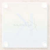 Pastel Rainbow Gradient Monogram Glazen Onderzetter (Achterkant)