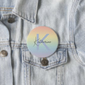 Pastel Rainbow Gradient Monogram Ronde Button 7,6 Cm (In situ)
