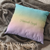 Pastel Rainbow Gradient Ombre Aangepaste naam Kussen
