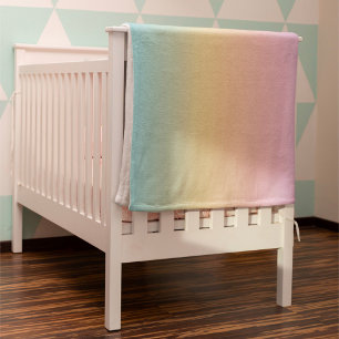 Pastel Rainbow Gradient Ombre Fleece Deken