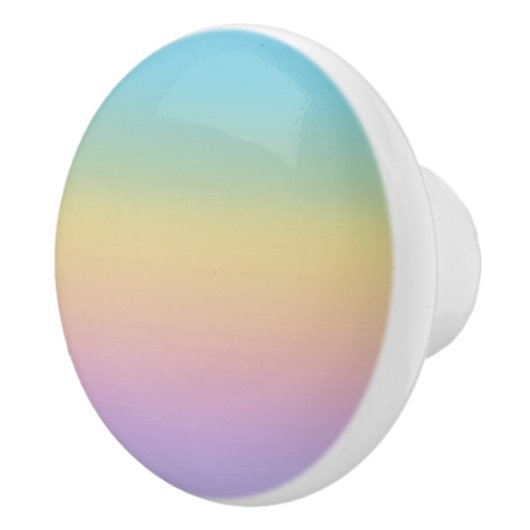 Pastel Rainbow Gradient Ombre Keramische Knop (Rechts)
