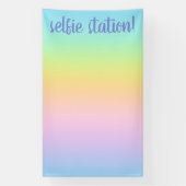Pastel Rainbow Gradient Selfie-station Spandoek (Verticaal)
