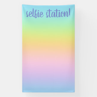 Pastel Rainbow Gradient Selfie-station Spandoek