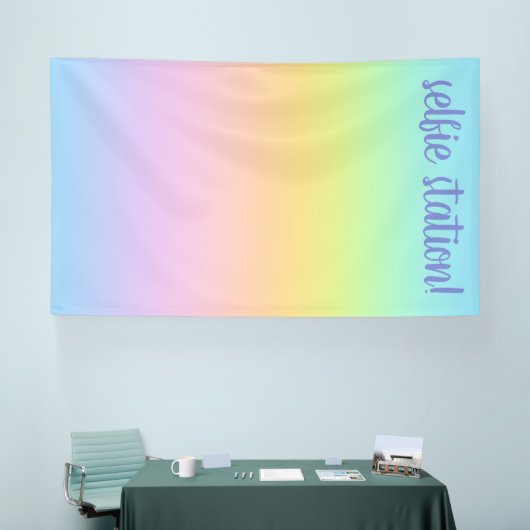 Pastel Rainbow Gradient Selfie-station Spandoek (Beurs)