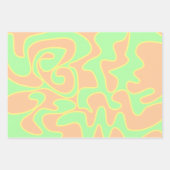 Pastel Rainbow Groovy Retro Fluid Art Uniek Inpakpapier Vel (Voorkant 3)