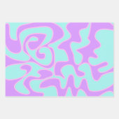 Pastel Rainbow Groovy Retro Fluid Art Uniek Inpakpapier Vel (Voorkant 2)