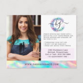 Pastel Rainbow Hair Nails Business Marketing Foto Briefkaart (Voorkant)