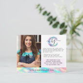 Pastel Rainbow Hair Nails Business Marketing Foto Briefkaart (Staand voorkant)