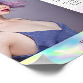 Pastel Rainbow Hair Nails Business Marketing Foto Poster (Hoek)