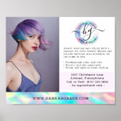 Pastel Rainbow Hair Nails Business Marketing Foto Poster (Voorkant)