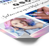 Pastel Rainbow Hair Nails Business Marketing Foto Poster (Hoek)