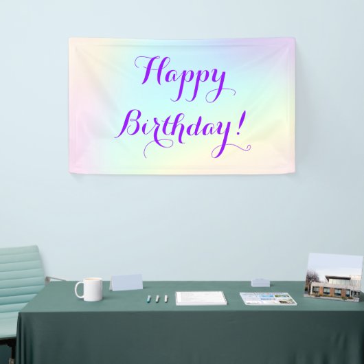 Pastel Rainbow Happy Birthday Banner (Beurs)