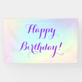 Pastel Rainbow Happy Birthday Banner (Horizontaal)