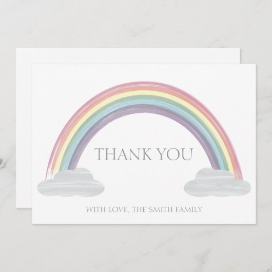 Pastel Rainbow - Hartelijk dank - kaart (Voorkant / Achterkant)