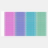 Pastel Rainbow Heart Kinder naam Waterbestendige l Labels (Vel)