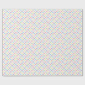 Pastel Rainbow Heart Pattern Wrapping Paper Cadeaupapier (Vlak)