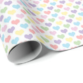 Pastel Rainbow Heart Pattern Wrapping Paper Cadeaupapier (Rol Hoek)