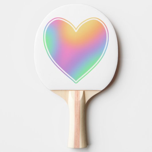 Pastel Rainbow Heart Tafeltennisbatje (Voorkant)