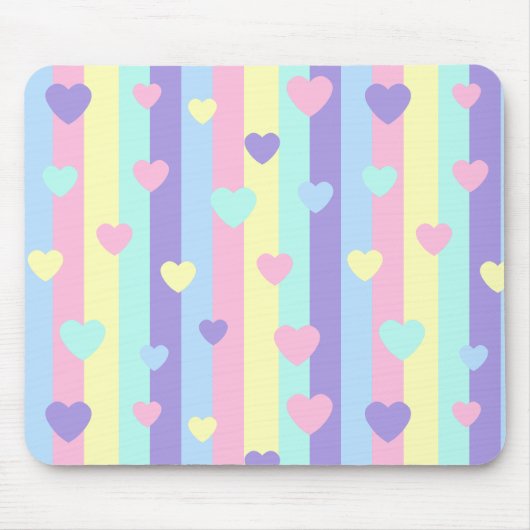  Pastel Rainbow Hearts Muismat (Voorkant)
