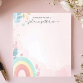 Pastel Rainbow Hearts Schattigee gepersonaliseerde Notitieblok