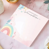 Pastel Rainbow Hearts Schattigee gepersonaliseerde Notitieblok