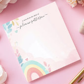 Pastel Rainbow Hearts Schattigee gepersonaliseerde Notitieblok