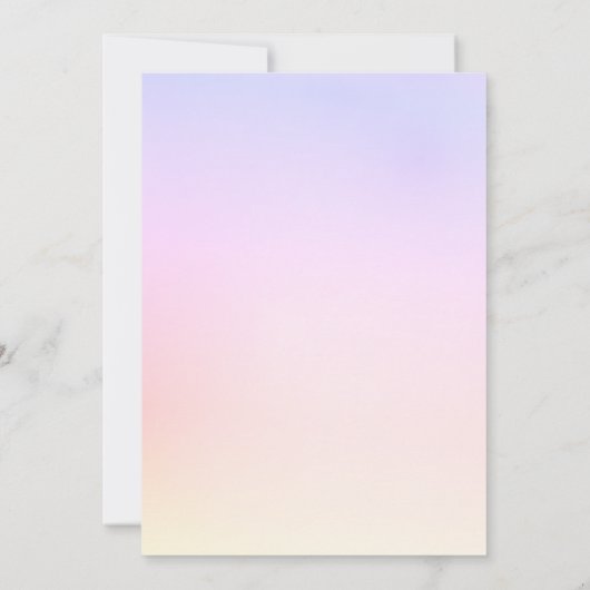 Pastel Rainbow Holographic Elegant Quinceanera Kaart (Achterkant)