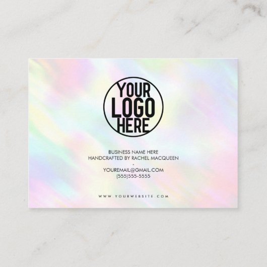 Pastel Rainbow Holographic klant Dank u Visitekaartje (Achterkant)