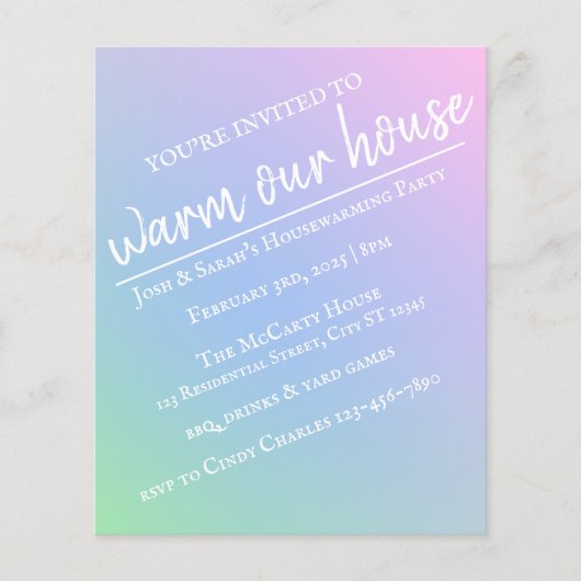Pastel Rainbow Housewarming Party Flyer (Voorkant)
