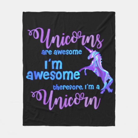 Pastel Rainbow Ik ben een Unicorn Fleece Deken (Voorkant)