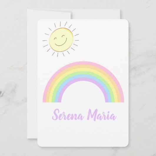 Pastel Rainbow Invitation Kaart (Achterkant)