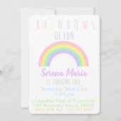 Pastel Rainbow Invitation Kaart (Voorkant)