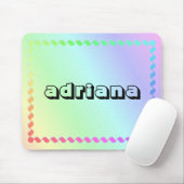 Pastel Rainbow Jouw naam Computer Muismat (Met muis)