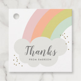 Pastel Rainbow Kids Birthday Party Hartelijk dank Bedankjes Labels