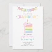 Pastel Rainbow Kids Verjaardagsfeest Kaart (Voorkant)