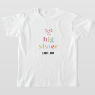 Pastel Rainbow Kleuren Baby shower Big Sister T-shirt