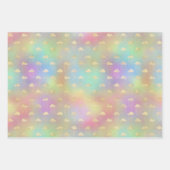 Pastel Rainbow-kleuren Gold Cloud Raining Showscho Inpakpapier Vel (Voorkant)