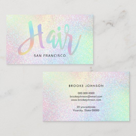 Pastel Rainbow Kleuren Script Visitekaartje (Voorkant / Achterkant)