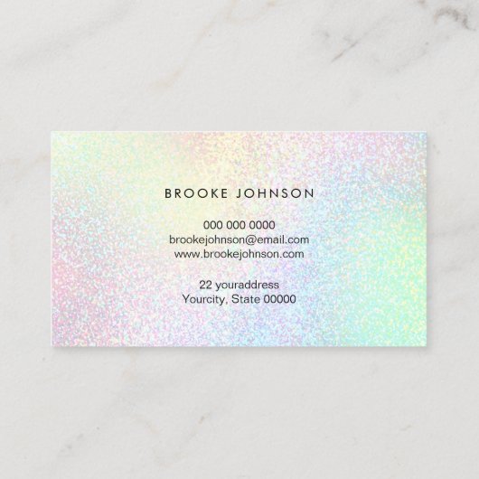 Pastel Rainbow Kleuren Script Visitekaartje (Achterkant)