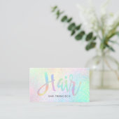 Pastel Rainbow Kleuren Script Visitekaartje (Staand voorkant)