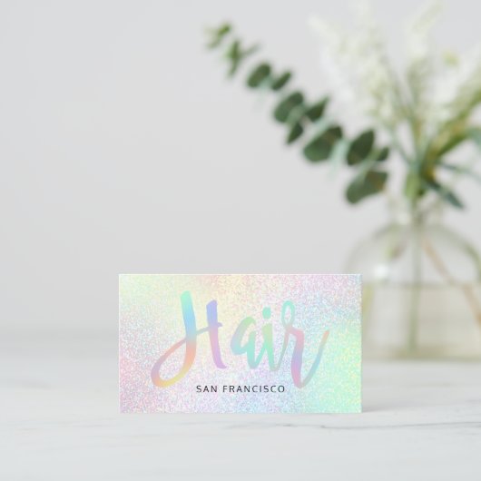 Pastel Rainbow Kleuren Script Visitekaartje (Staand voorkant)